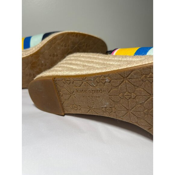 Kate Spade Panama Nights Slingback Striped Espadrille Wedge Sandals Size 9‎ - Picture 4 of 8